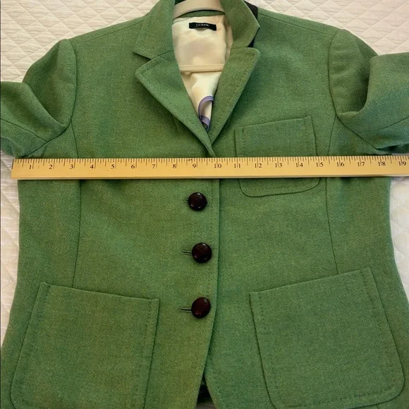 Vintage J Crew Scotland Wool Robert Noble Green Button Blazer Women’s 6 Small